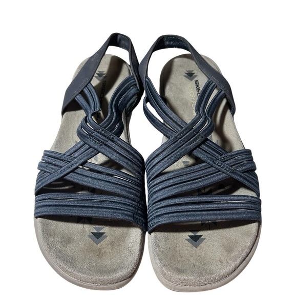 Skechers Reggae Slim Simply Stretch Womens Slingback Sandals Blue gray Size 7/8? - Picture 1 of 6